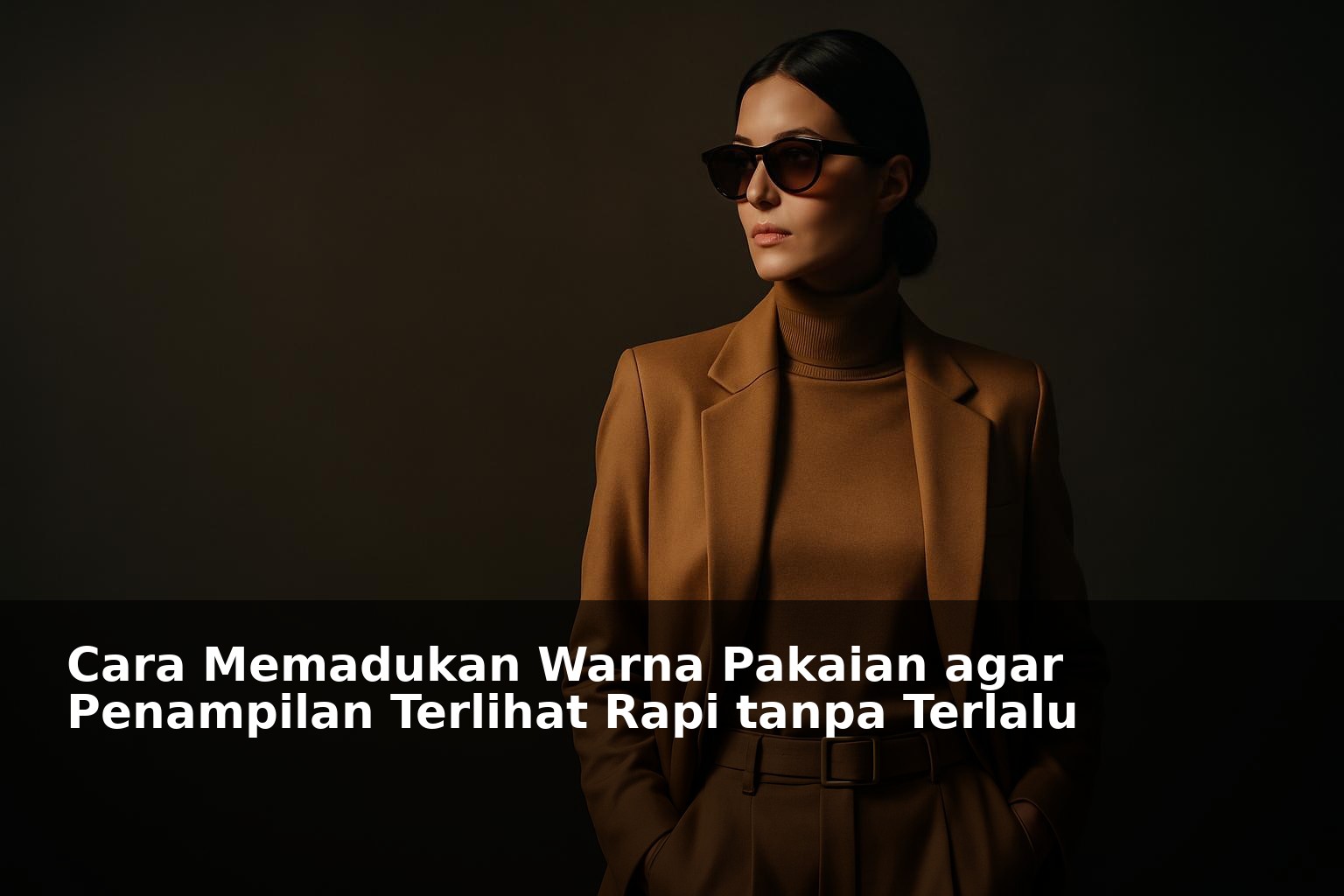 Wanita memakai pakaian dengan kombinasi warna yang rapi dan minimalis