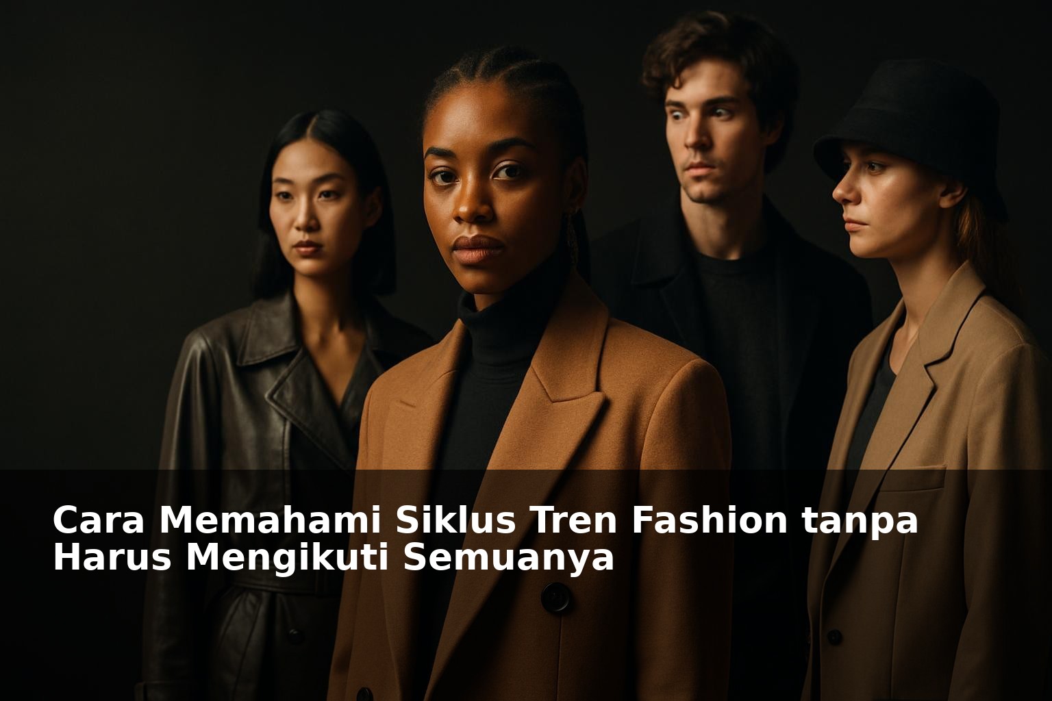 Ilustrasi siklus tren fashion dengan berbagai gaya pakaian modern