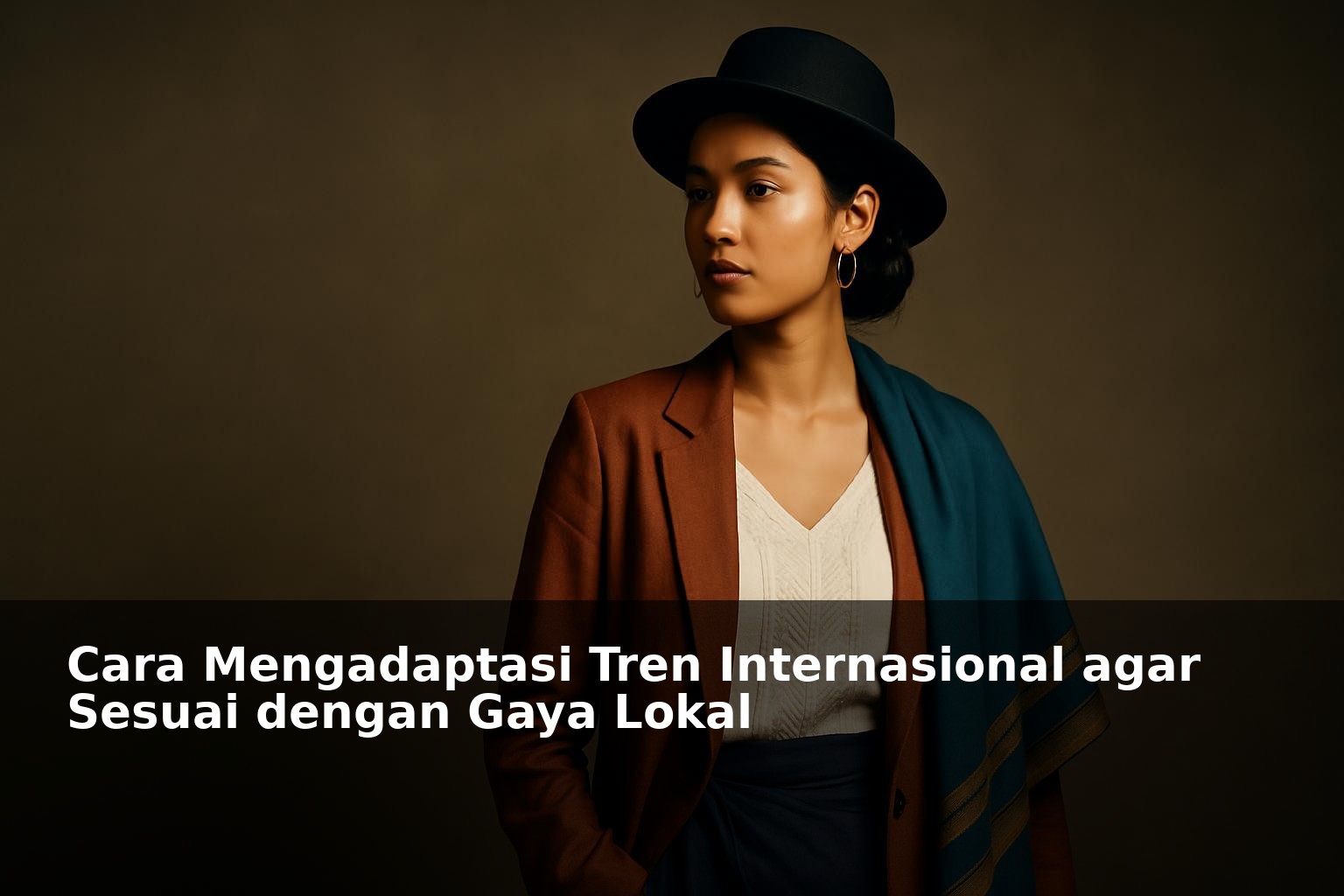 Ilustrasi fashion modern yang menggabungkan elemen tren internasional dan gaya lokal