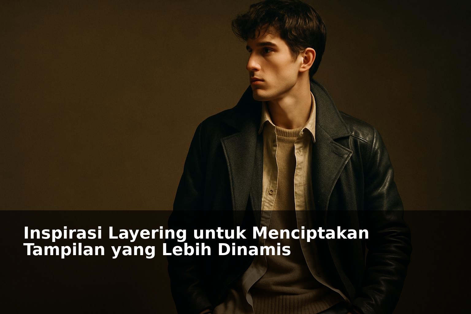 Model dengan tampilan layering fashion dinamis dan stylish